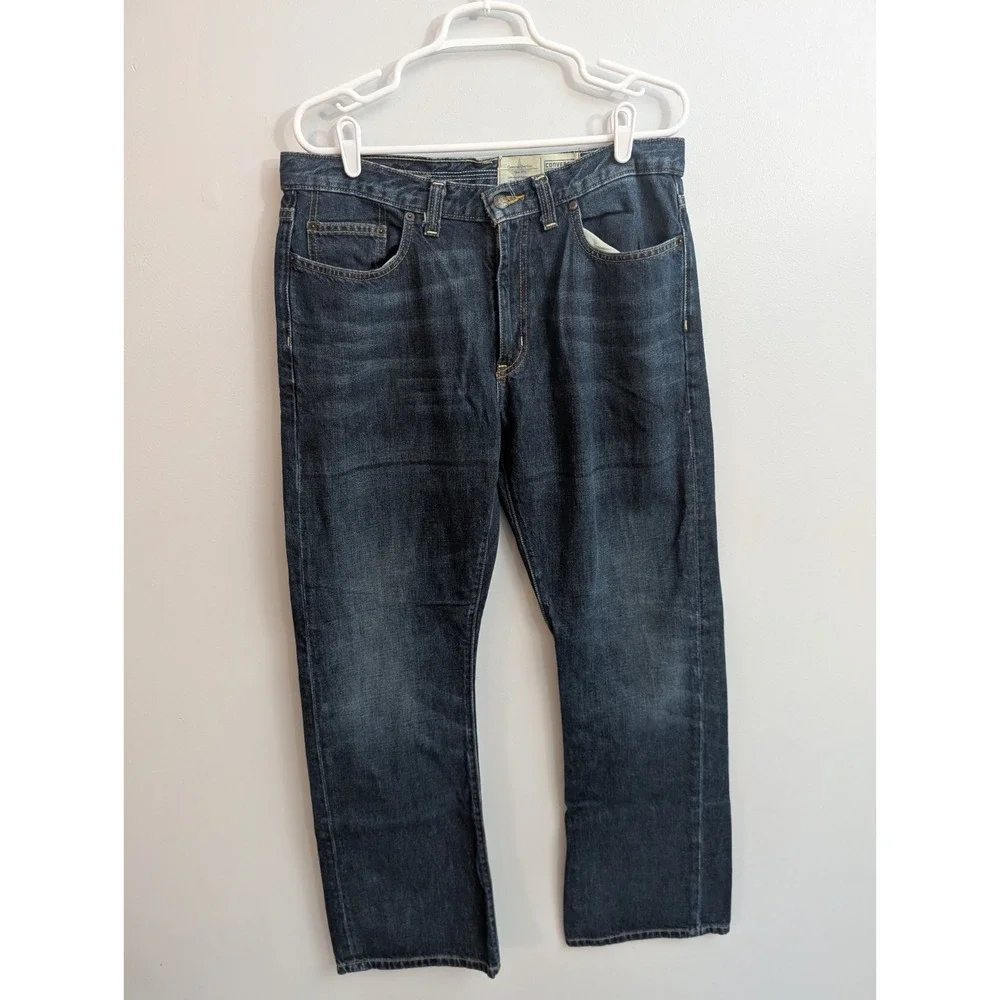 P1 Converse Jeans Men's Size W34 L32 100% Cotton Straight Leg Blue Denim‎